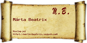 Márta Beatrix névjegykártya