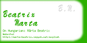 beatrix marta business card